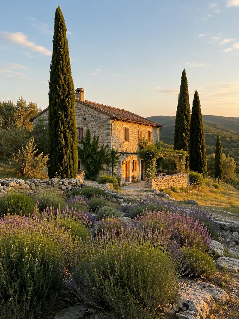 Illustrated countryside of Croatia