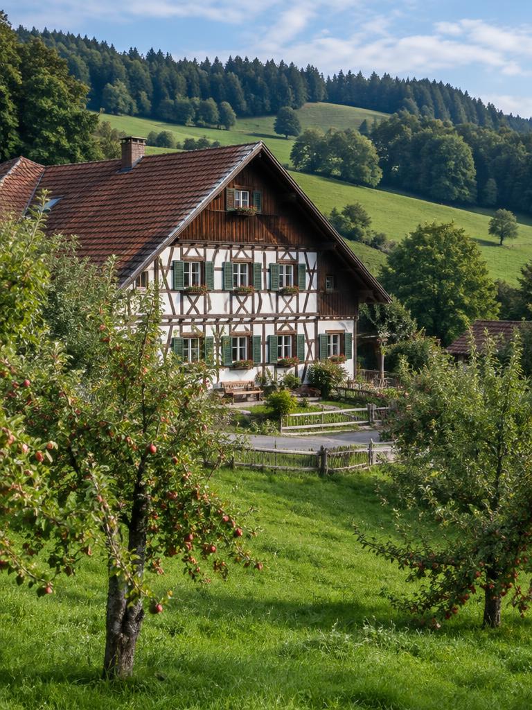 Illustrated countryside of Germany