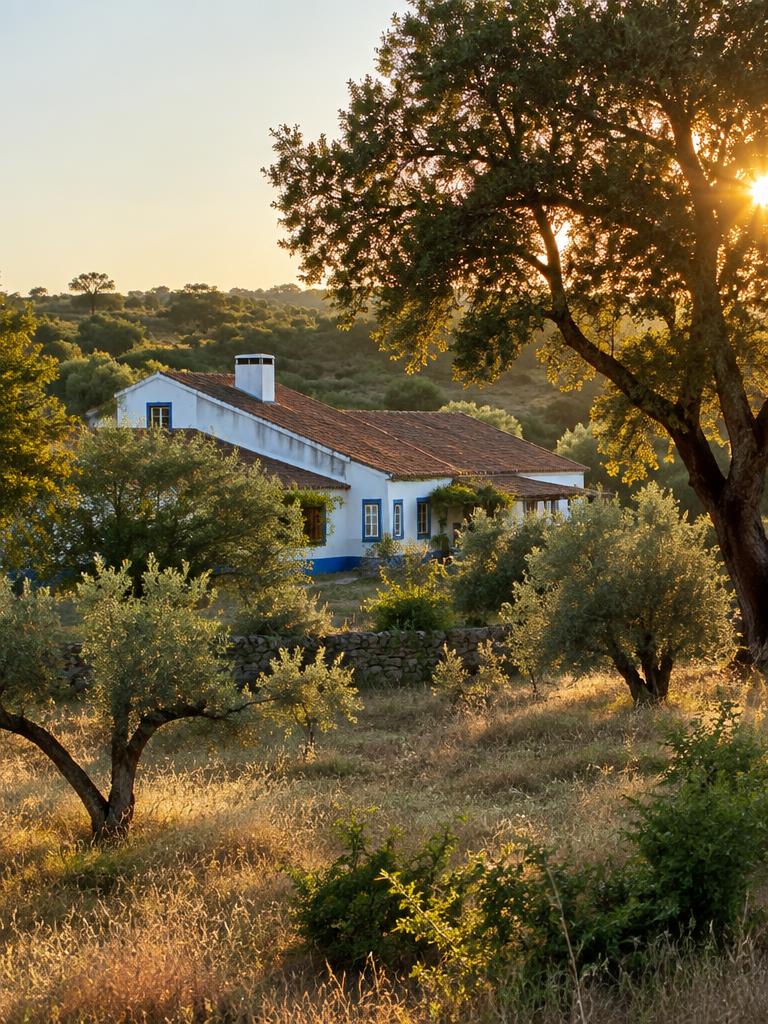 Illustrated countryside of Portugal