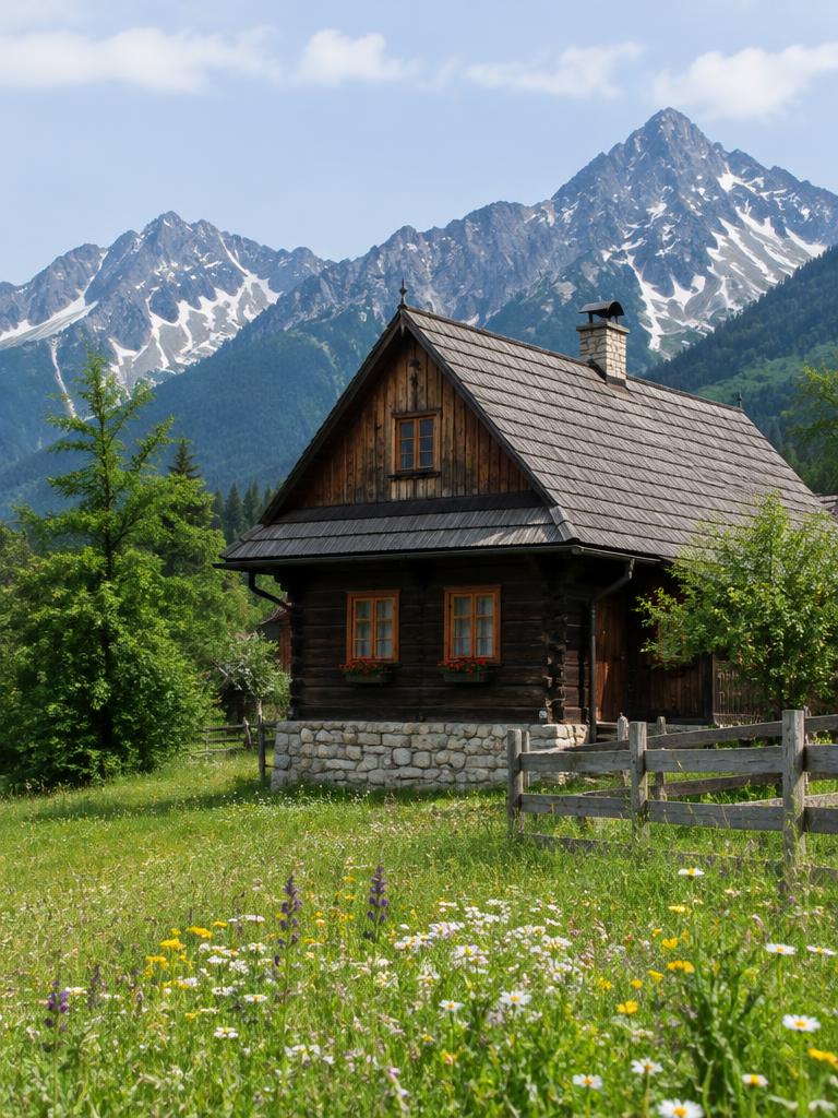 Illustrated countryside of Slovakia