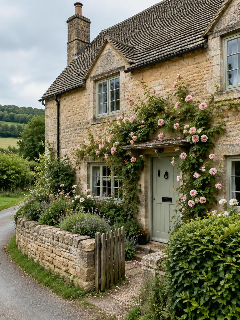 Illustrated countryside of United Kingdom